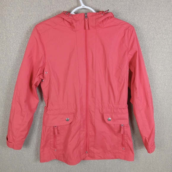 Natural Reflections Rain Jacket Womens Small Coral Pink Hiking Outdoor Full Zip - Picture 1 of 7